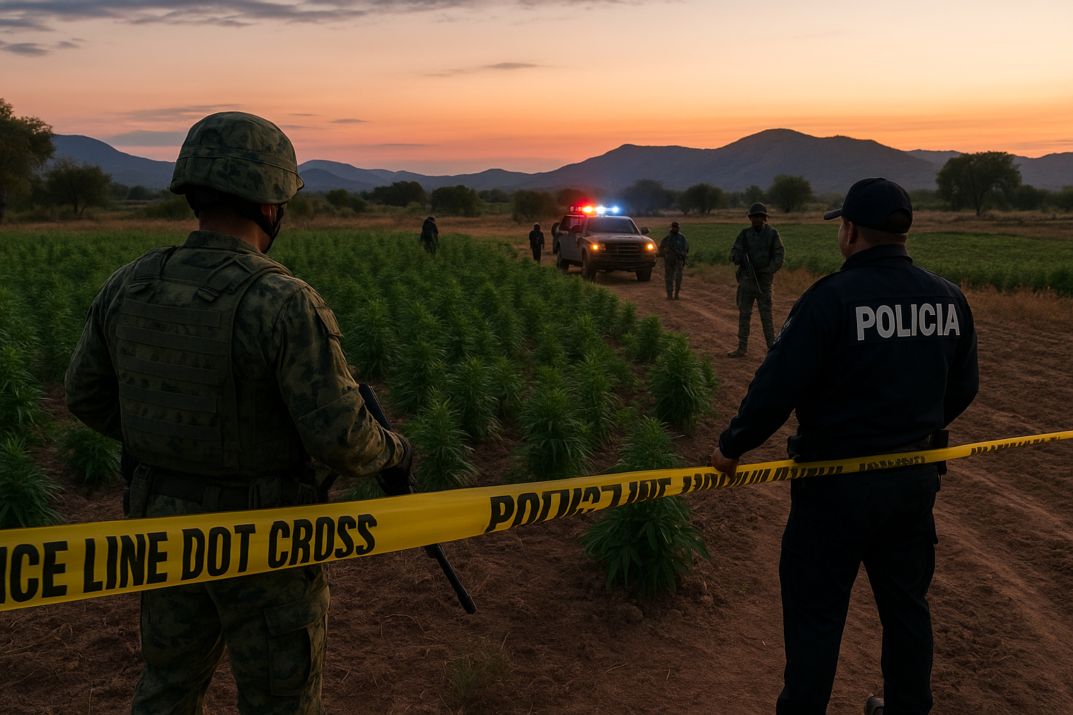 Operativo destruye 7 sembradíos de marihuana al norte de la ciudad de Chihuahua