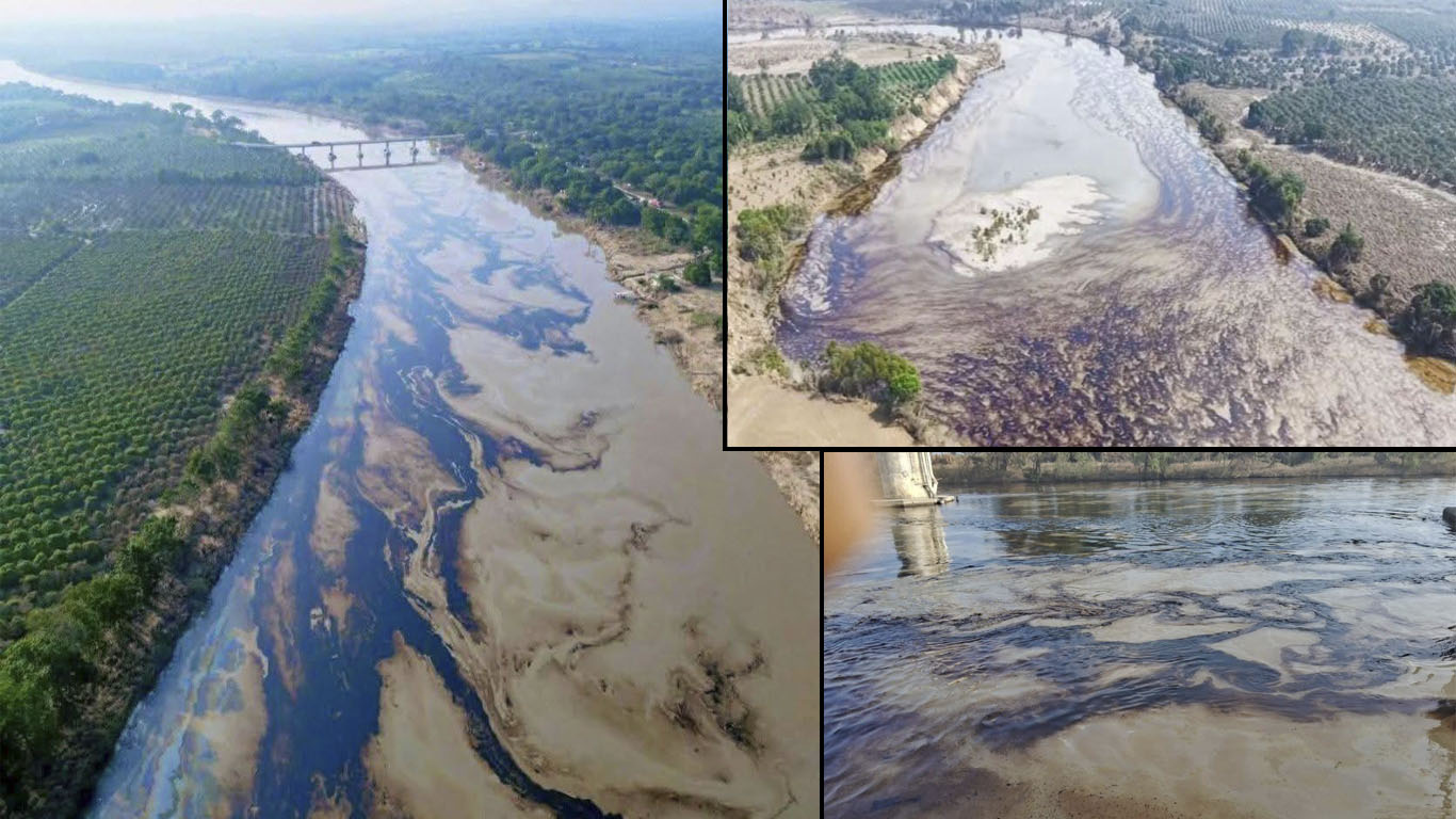Derrame de hidrocarburos alcanza el Río Tuxpan en Veracruz; autoridades activan plan de contención