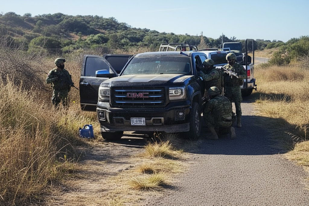 Hallan cuatro cuerpos en camioneta abandonada en zona sur de Chihuahua