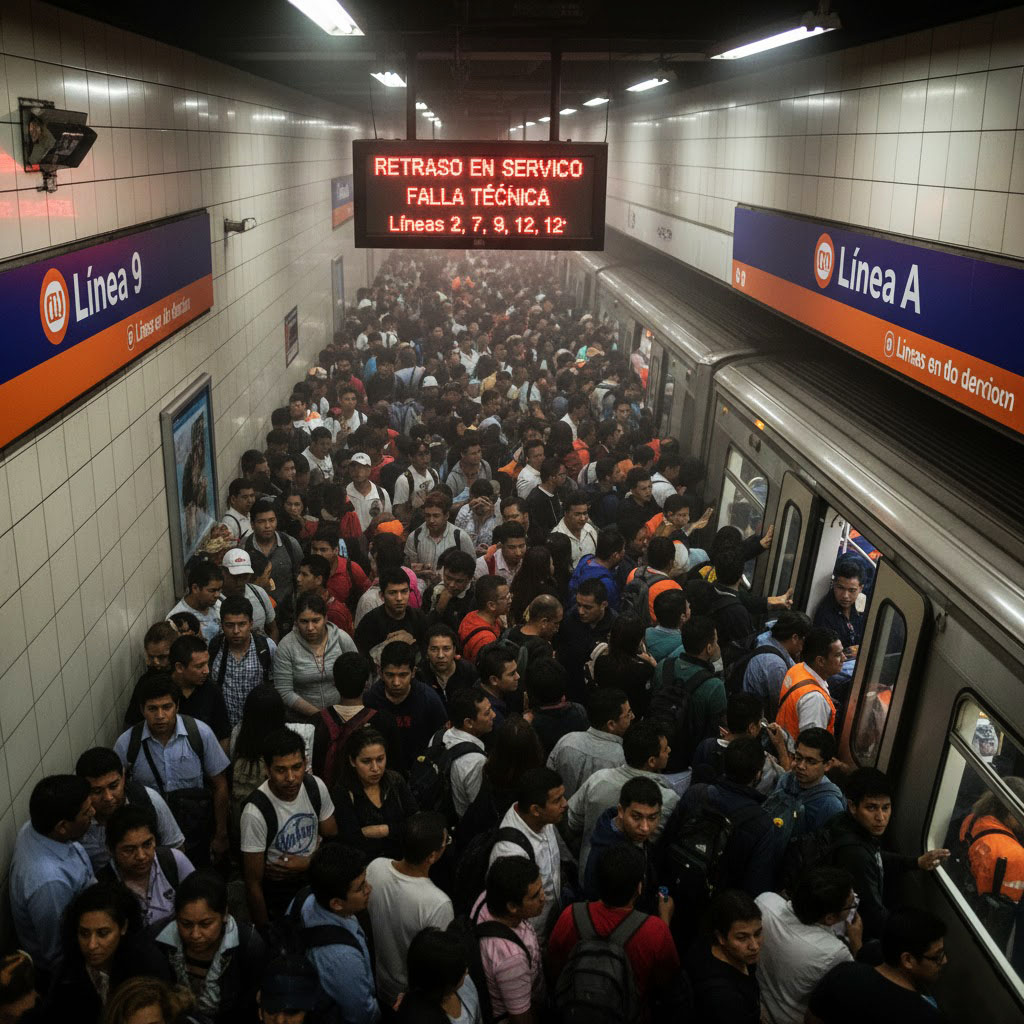 Colapso parcial y retrasos en varias líneas del Metro CDMX; usuarios exigen soluciones inmediatas