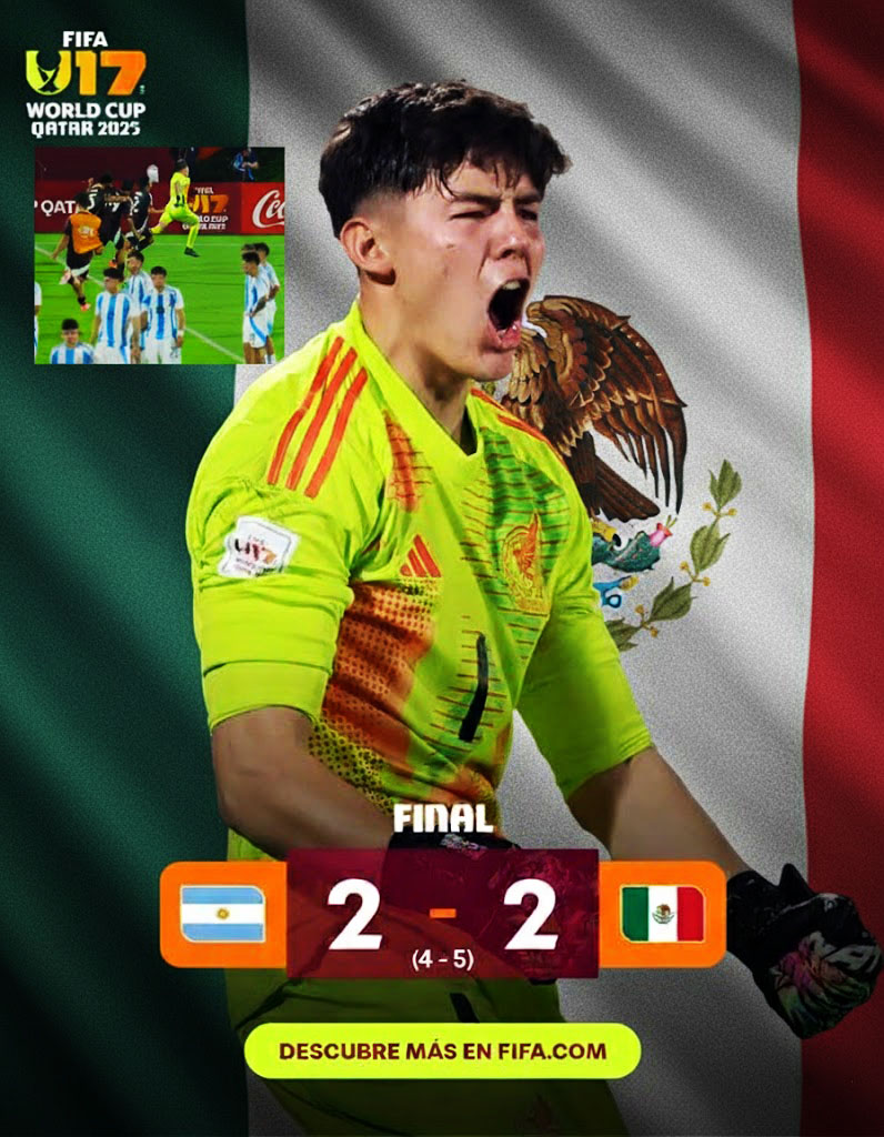 La Selección Mexicana de Fútbol Sub‑17 elimina a la Selección Argentina de Fútbol Sub‑17 y avanza a octavos del Mundial de Catar 2025