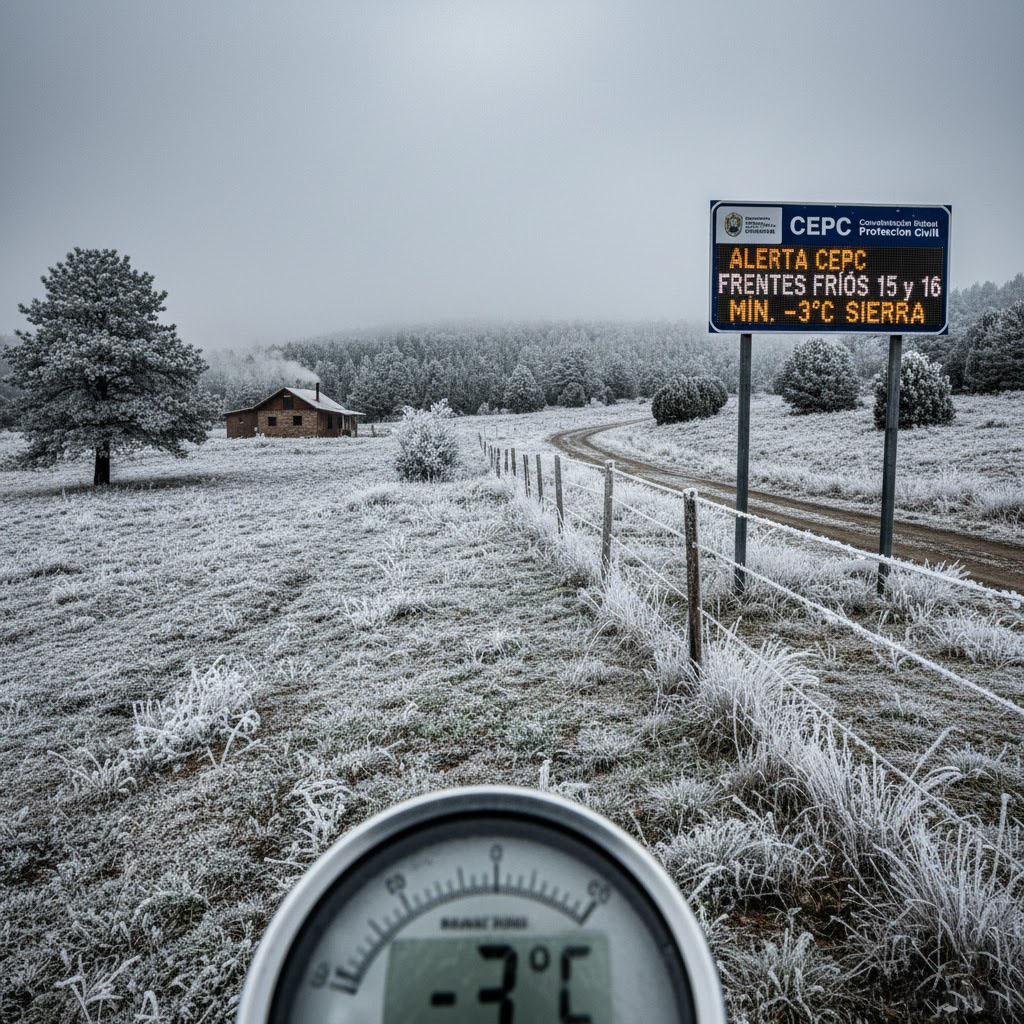 Frentes Fríos 15 y 16 Ocasionarán Drástico Descenso de Temperaturas en Chihuahua