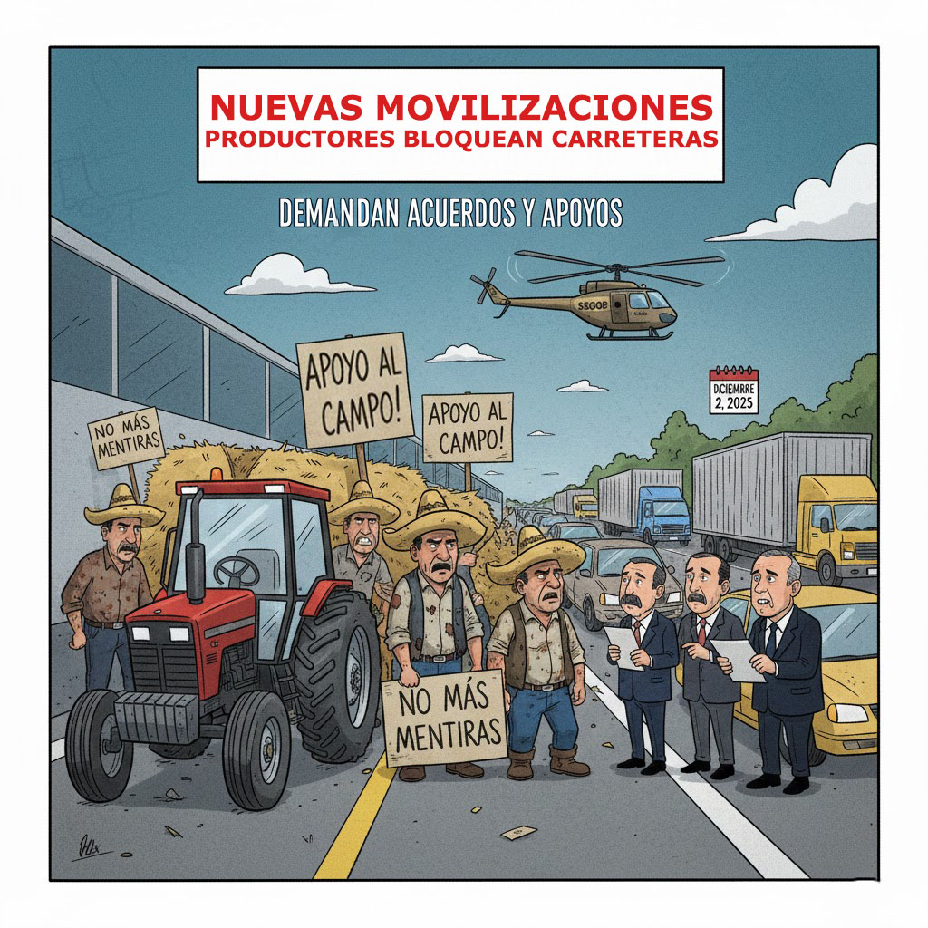 Nuevas movilizaciones: productores reanudan bloqueos en puntos estratégicos del país.