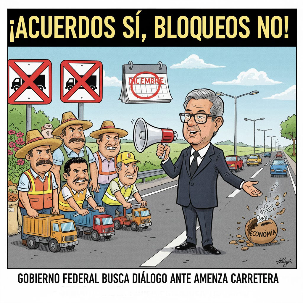 Gobierno federal rechaza bloqueos carreteros y pide privilegiar acuerdos con transportistas y agricultores
