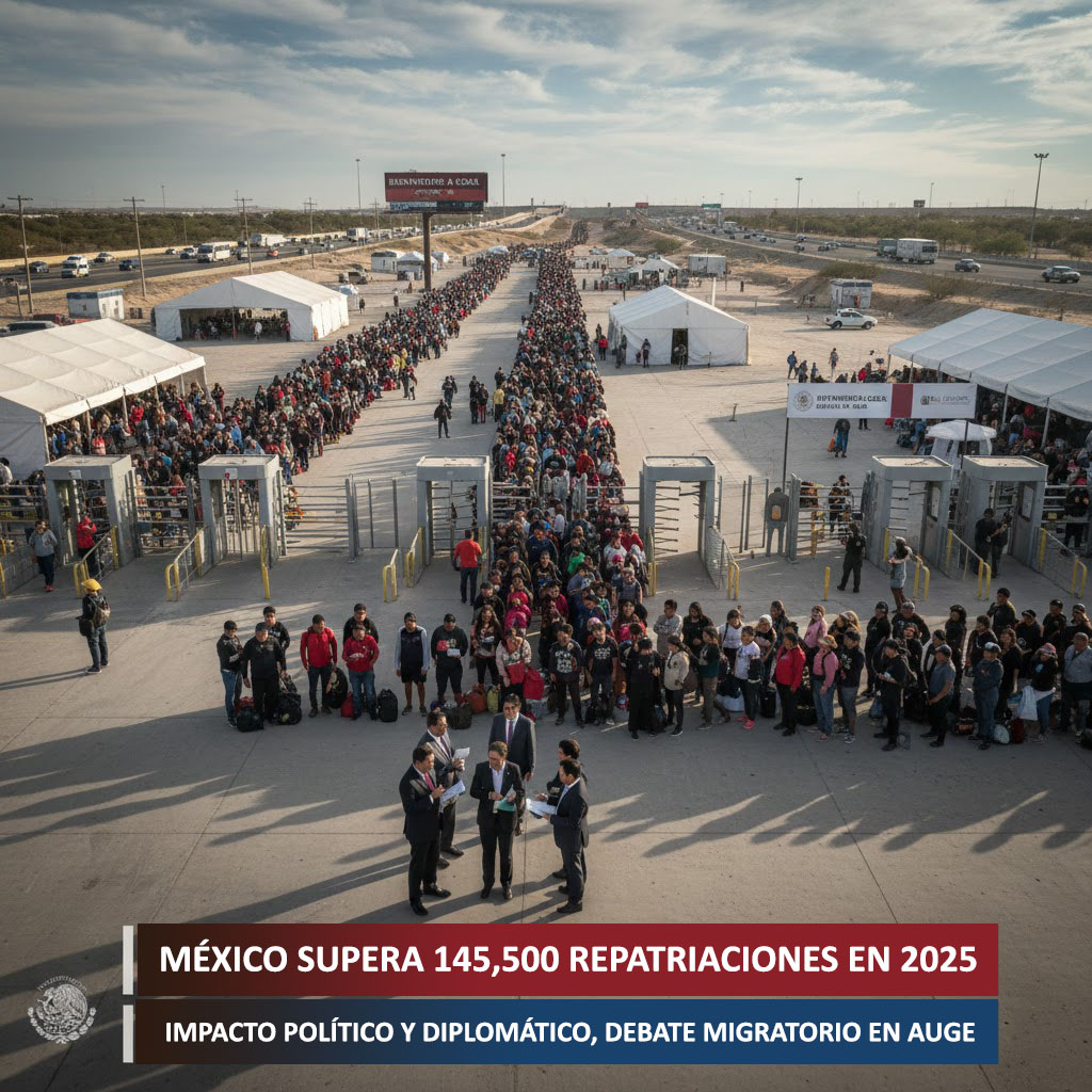 México supera 145 500 repatriaciones en 2025, con impacto político y diplomático bilateral