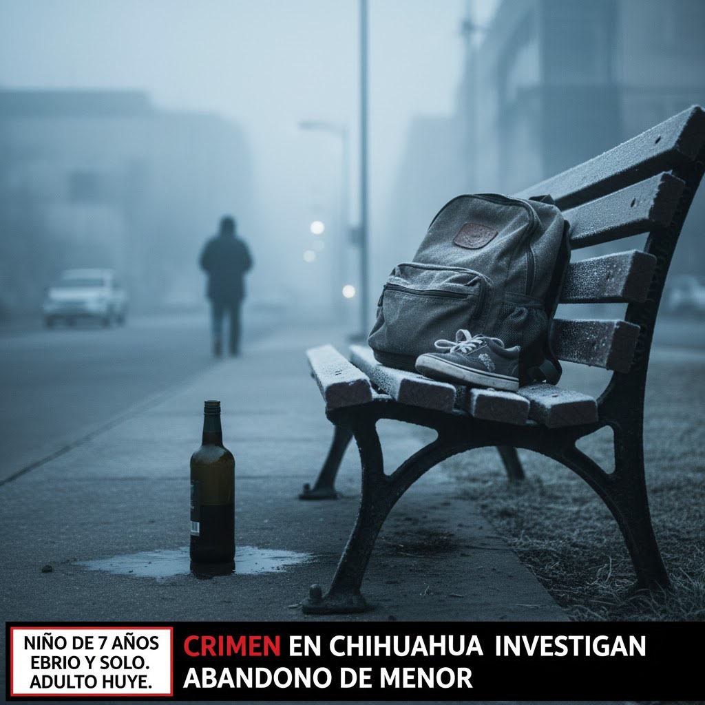 Menor abandonado en estado de ebriedad en Chihuahua
