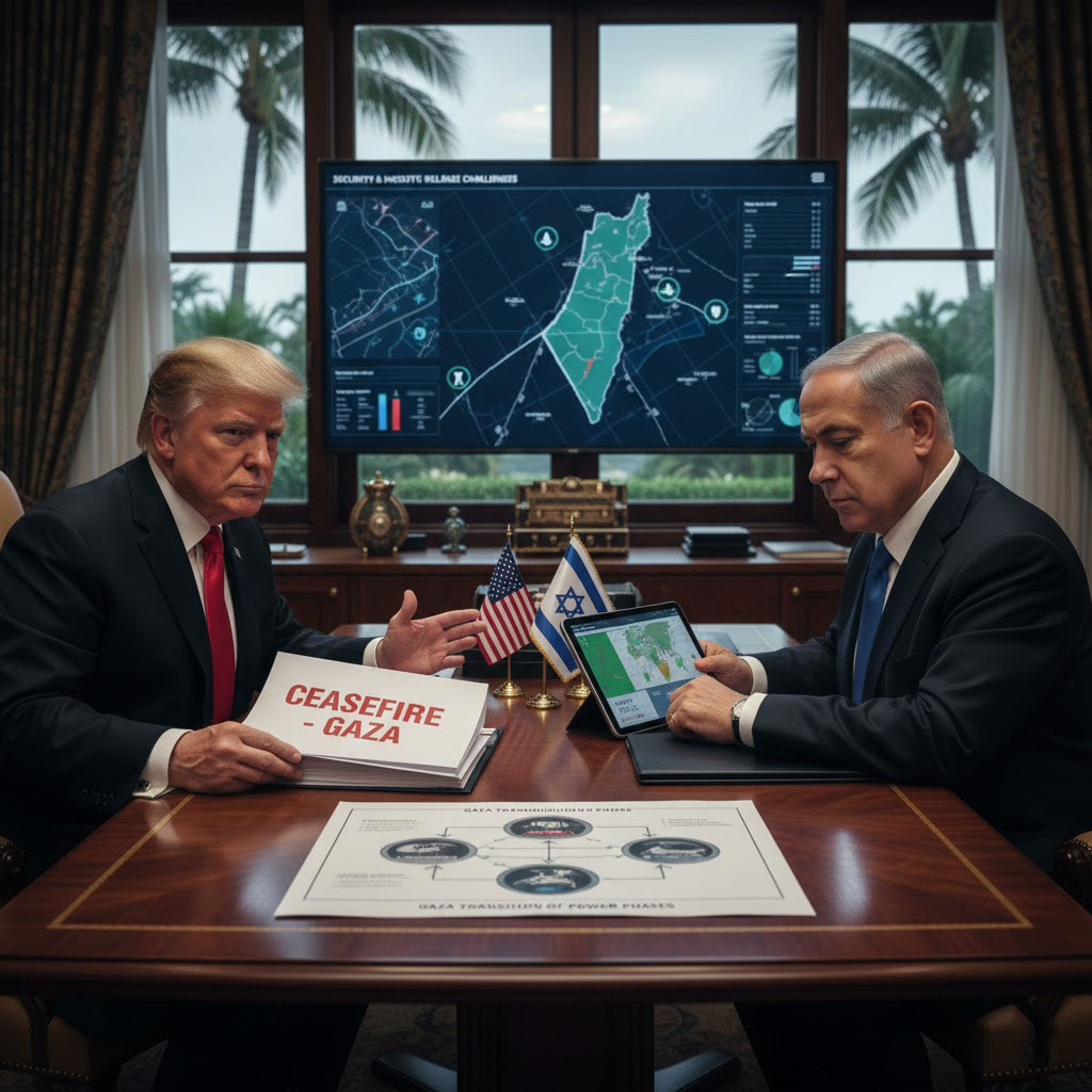 Trump y Netanyahu buscan consolidar fase de plan de alto al fuego en Gaza