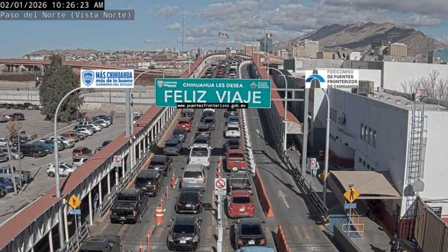 Puentes fronterizos de Ciudad Juárez mantienen flujo vehicular estable; autoridades emiten tiempos de espera actualizados