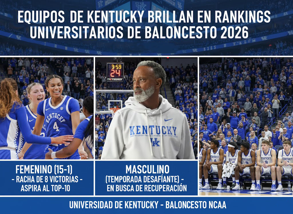 Equipos de Kentucky brillan en rankings universitarios de baloncesto 2026