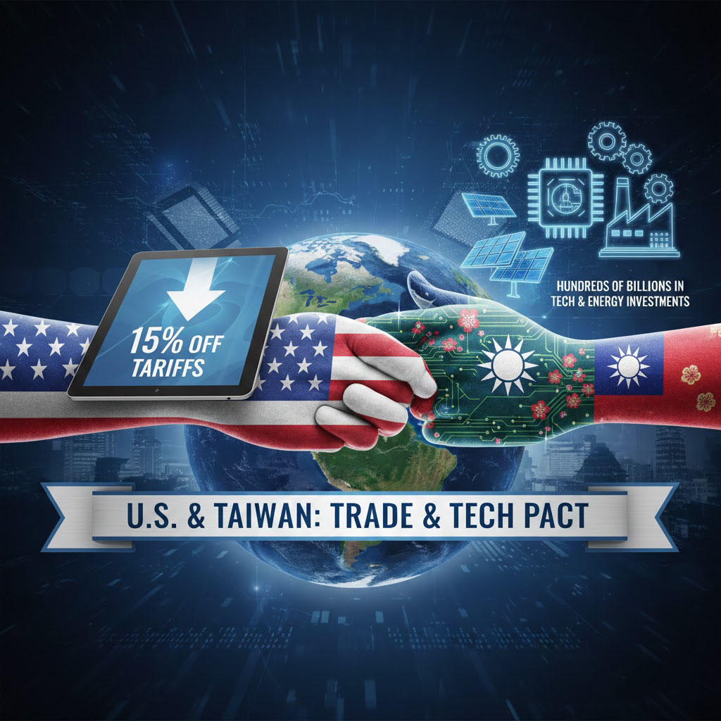 Estados Unidos y Taiwán acuerdan reducción de aranceles y expansión de inversiones tecnológicas