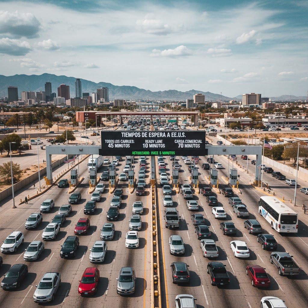 Reporte de tiempos de cruce en puentes internacionales de Chihuahua