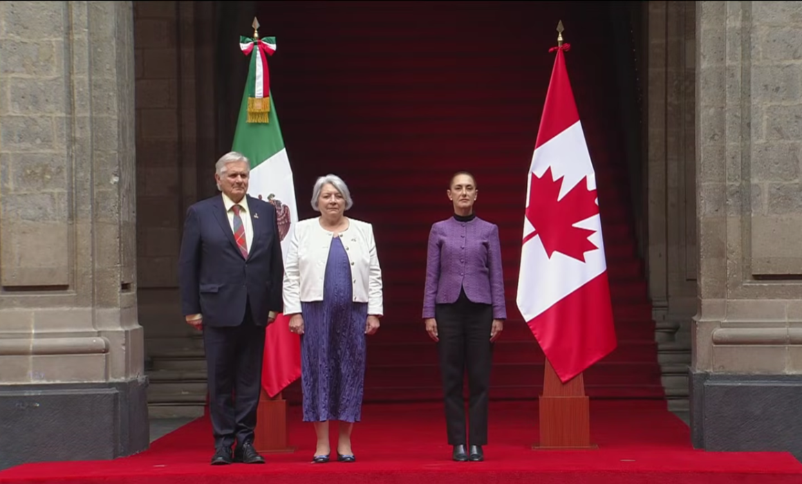Sheinbaum recibe a la gobernadora general de Canadá en Palacio Nacional