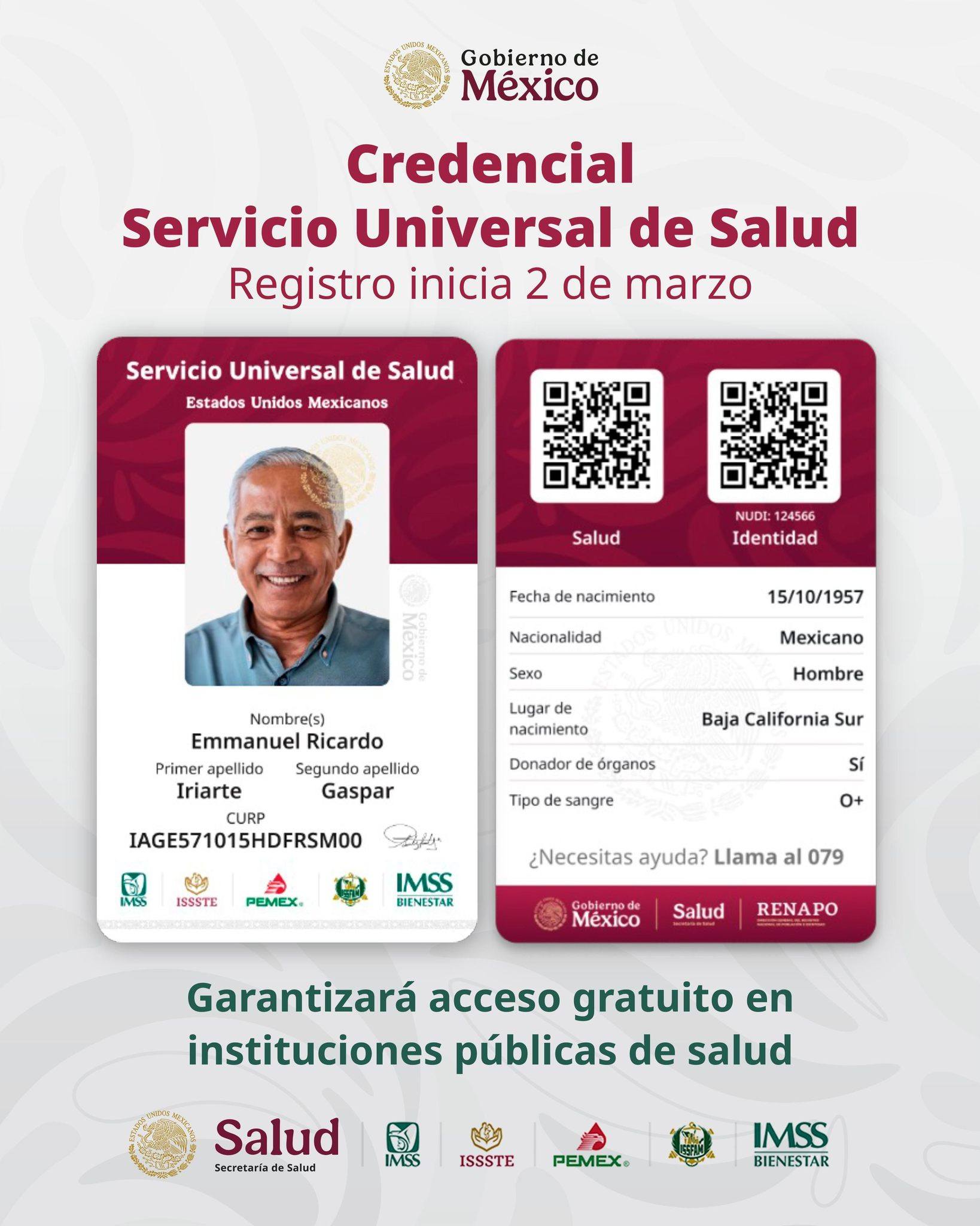 El Gobierno de México presenta la Credencial Universal de Salud para reforzar atención médica