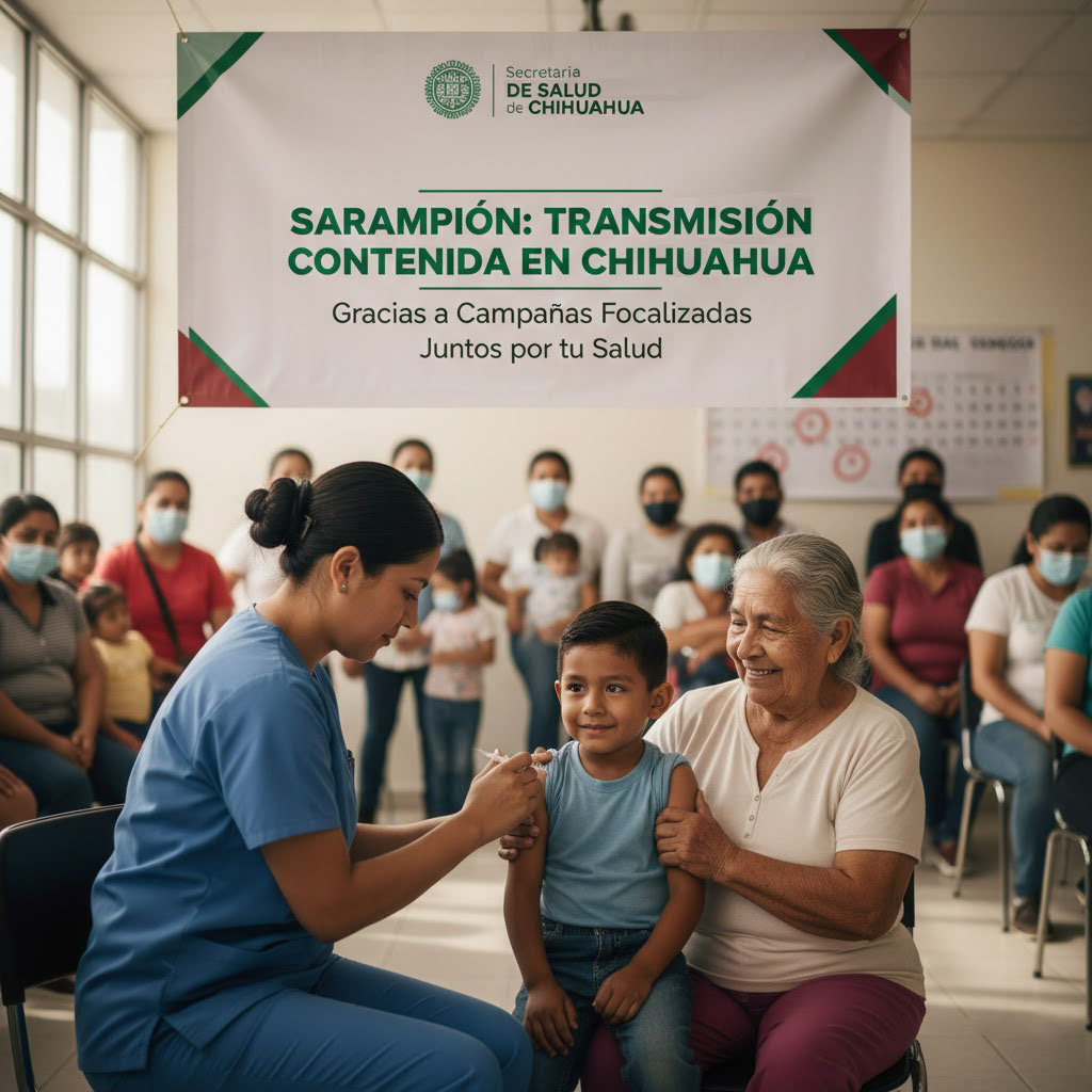 Secretaría de Salud de Chihuahua reporta contención de sarampión pese al repunte nacional
